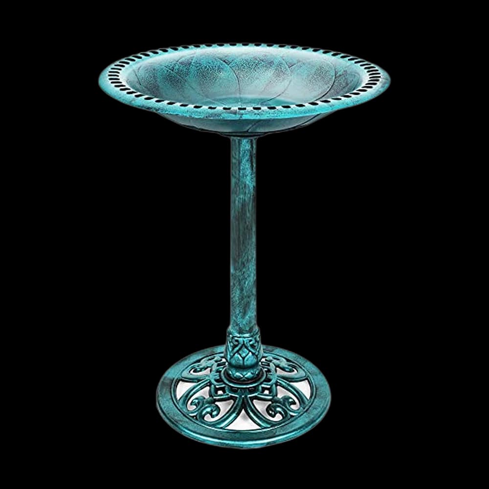 Best Choice Products 28in Pedestal Bird Bath, Vintage Outdoor Resin…